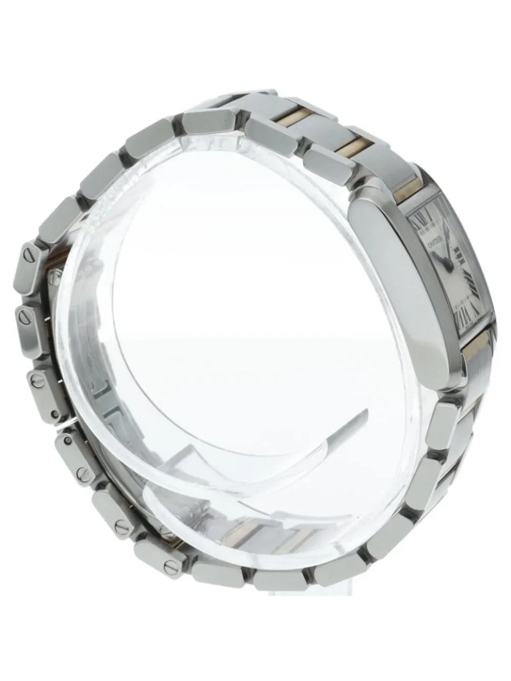 Cartier Tank Francaise SM Watch 18k Yellow Gold SS Silver